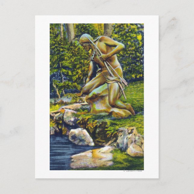 State Park Indian Statue Postcard (Front)
