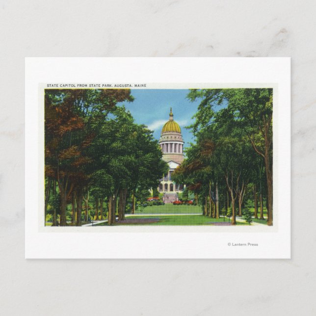 State Park View of the State Capitol Building Postcard (Front)