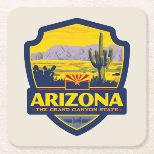 State Pride Arizona 2 Square Paper Coaster