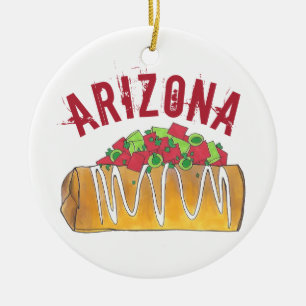 State Pride Arizona AZ Tex Mex Chimichanga Ceramic Ornament