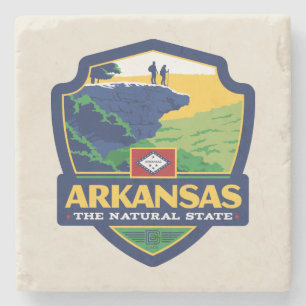State Pride   Arkansas Stone Coaster