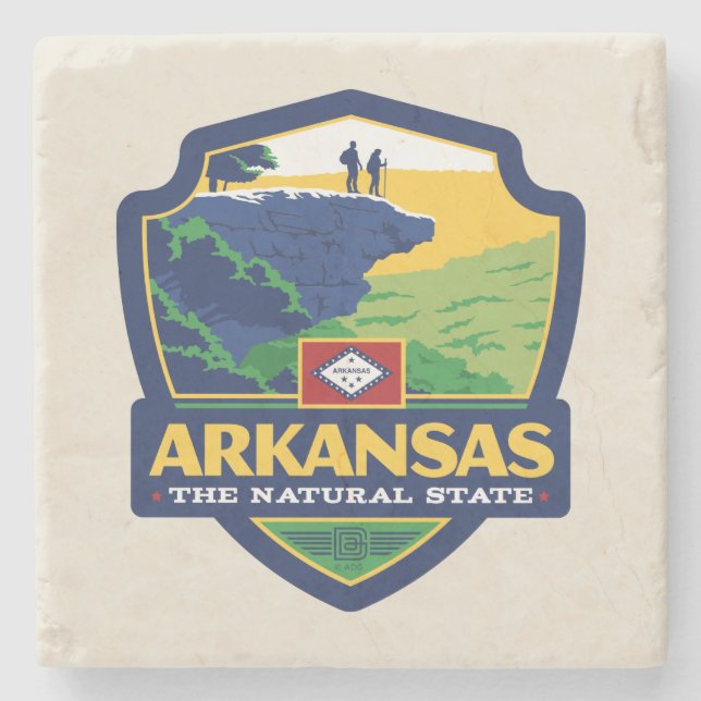 State Pride | Arkansas Stone Coaster (Front)