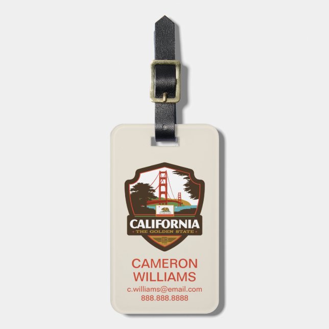 State Pride | California Luggage Tag (Front Vertical)