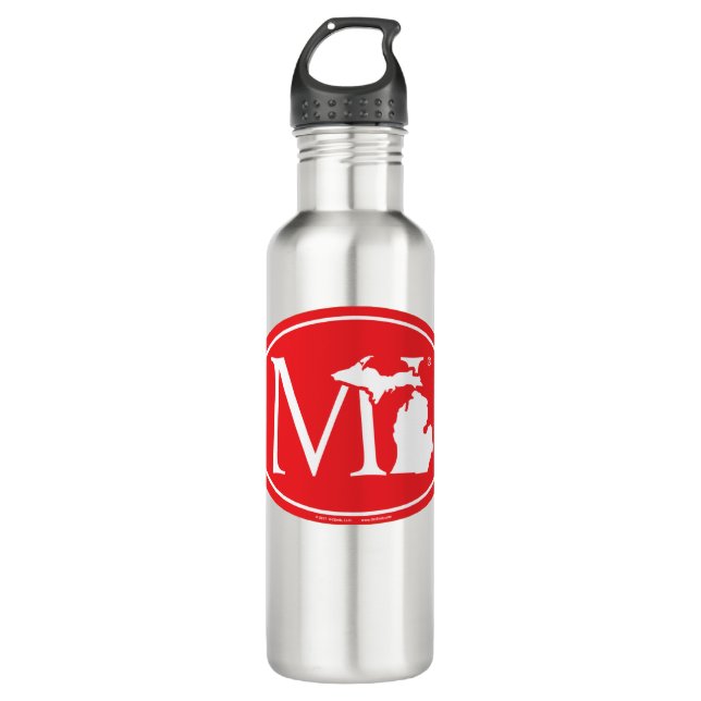 State Pride Euro: MI Michigan 710 Ml Water Bottle (Front)