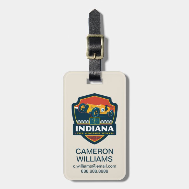 State Pride | Indiana Luggage Tag (Front Vertical)