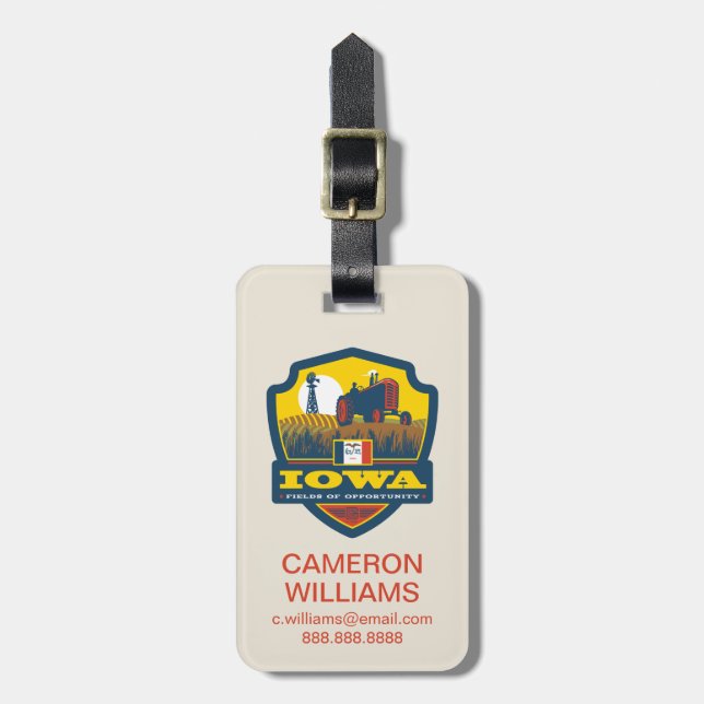 State Pride | Iowa Luggage Tag (Front Vertical)