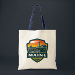 State Pride | Maine Tote Bag<br><div class="desc">Anderson Design Group is an award-winning illustration and design firm in Nashville, Tennessee. Founder Joel Anderson directs a team of talented artists to create original poster art that looks like classic vintage advertising prints from the 1920s to the 1960s.</div>