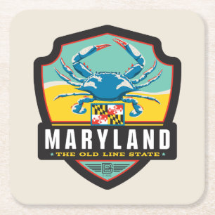 State Pride   Maryland Square Paper Coaster
