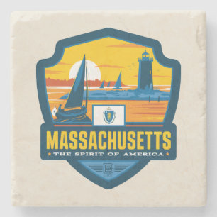 State Pride   Massachusetts Stone Coaster