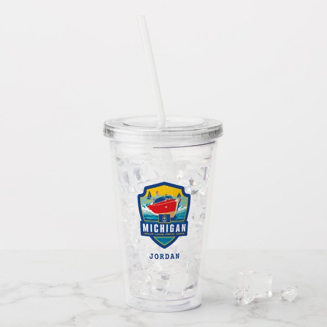 State Pride | Michigan Acrylic Tumbler (Front Ice)