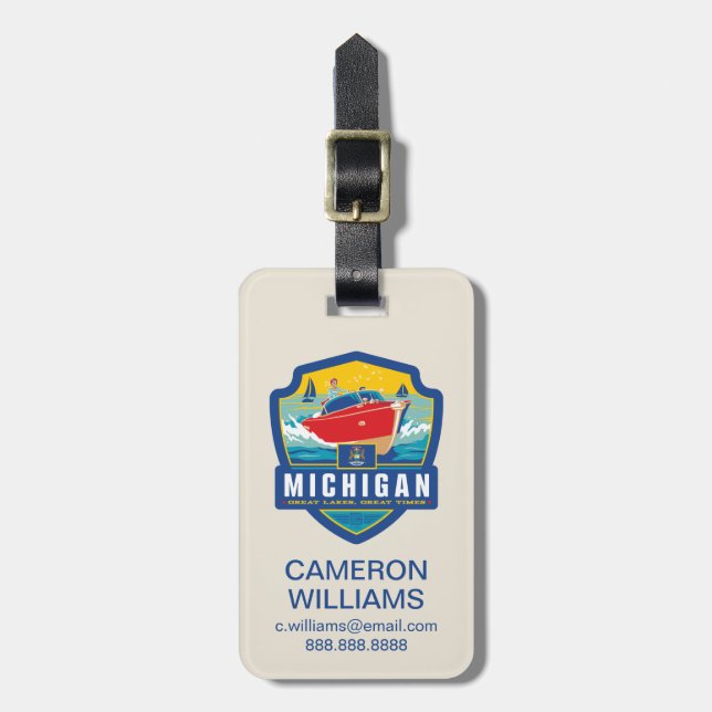 State Pride | Michigan Luggage Tag (Front Vertical)