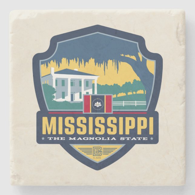 State Pride | Mississippi Stone Coaster (Front)