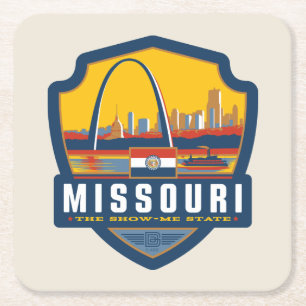 State Pride Missouri Square Paper Coaster
