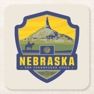 State Pride Nebraska Square Paper Coaster