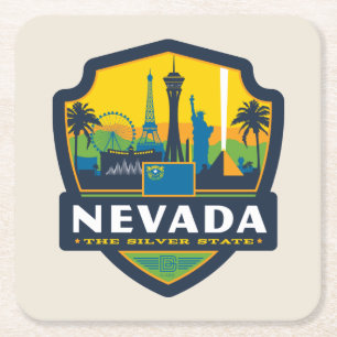 State Pride Nevada Square Paper Coaster