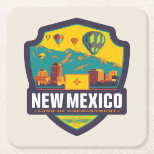 State Pride New Mexico Square Paper Coaster