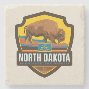 State Pride   North Dakota Stone Coaster