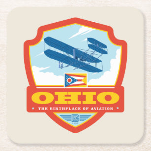 State Pride Ohio Square Paper Coaster
