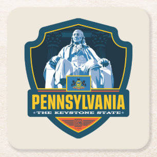State Pride   Pennsylvania Square Paper Coaster