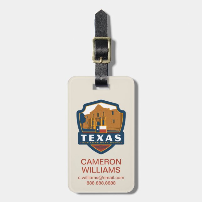 State Pride | Texas Luggage Tag (Front Vertical)
