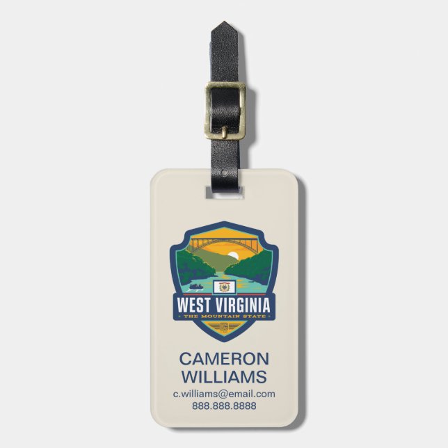State Pride | West Virginia Luggage Tag (Front Vertical)