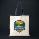 State Pride | West Virginia Tote Bag<br><div class="desc">Anderson Design Group is an award-winning illustration and design firm in Nashville,  Tennessee. Founder Joel Anderson directs a team of talented artists to create original poster art that looks like classic vintage advertising prints from the 1920s to the 1960s.</div>