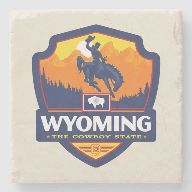State Pride | Wyoming Stone Coaster (Front)
