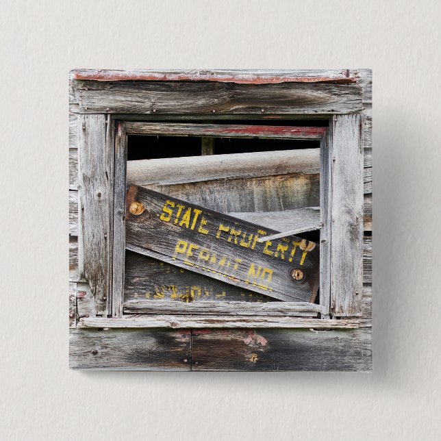 State Property 2 Inch Square Button (Front)