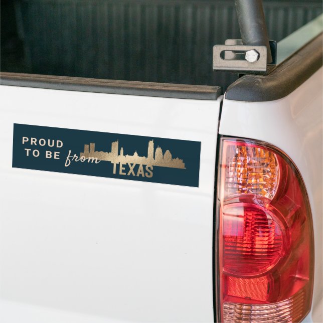 State Proud Texas Gold Bumper Sticker (On Truck)