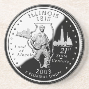 State Quarter of Illinois Reverse Side Faux Coaster