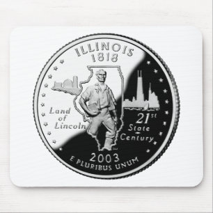 State Quarter of Illinois Reverse Side Faux Mouse Pad