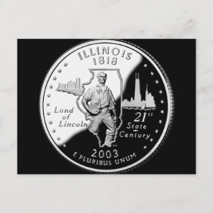 State Quarter of Illinois Reverse Side Faux Postcard