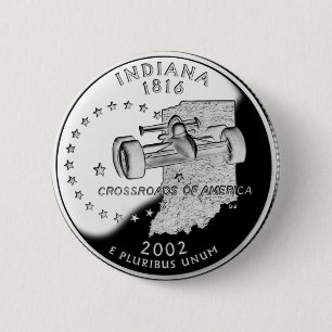 State Quarter of Indiana Reverse Side Faux 2 Inch Round Button