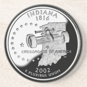State Quarter of Indiana Reverse Side Faux Coaster
