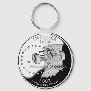 State Quarter of Indiana Reverse Side Faux Keychain
