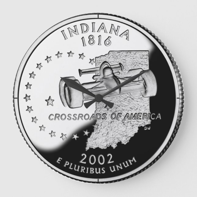 State Quarter of Indiana Reverse Side Faux Large Clock (Front)