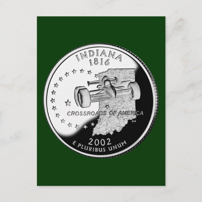State Quarter of Indiana Reverse Side Faux Postcard (Front)