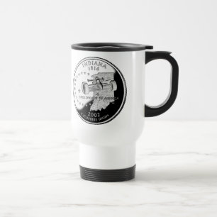 State Quarter of Indiana Reverse Side Faux Travel Mug