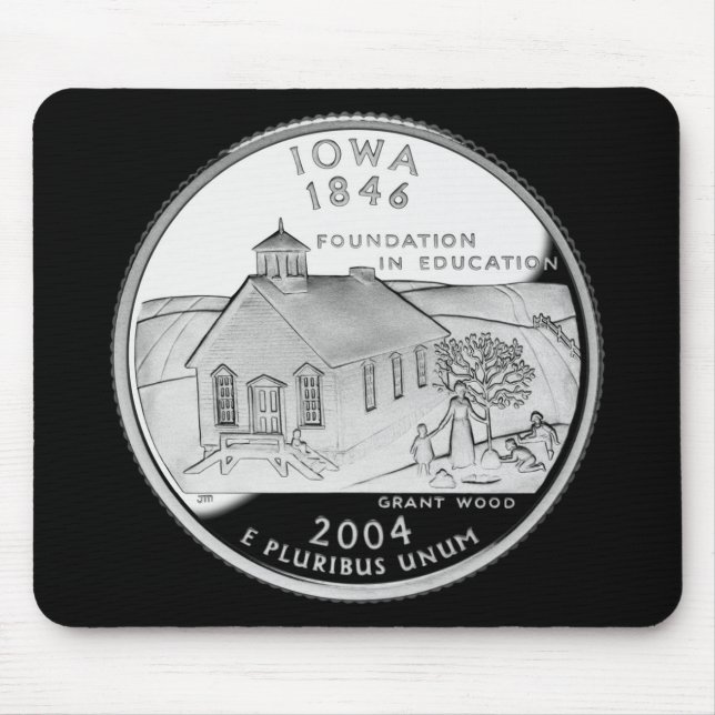 State Quarter of Iowa Reverse Side Faux Mouse Pad (Front)