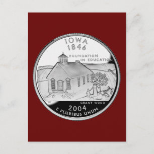 State Quarter of Iowa Reverse Side Faux Postcard