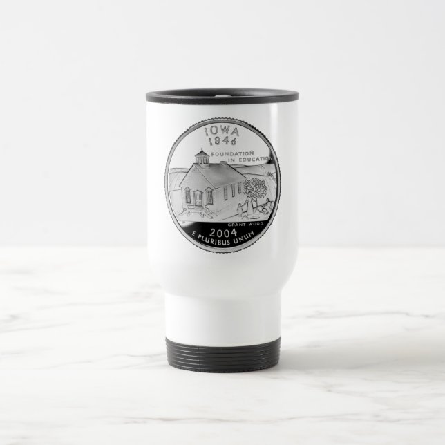 State Quarter of Iowa Reverse Side Faux Travel Mug (Center)