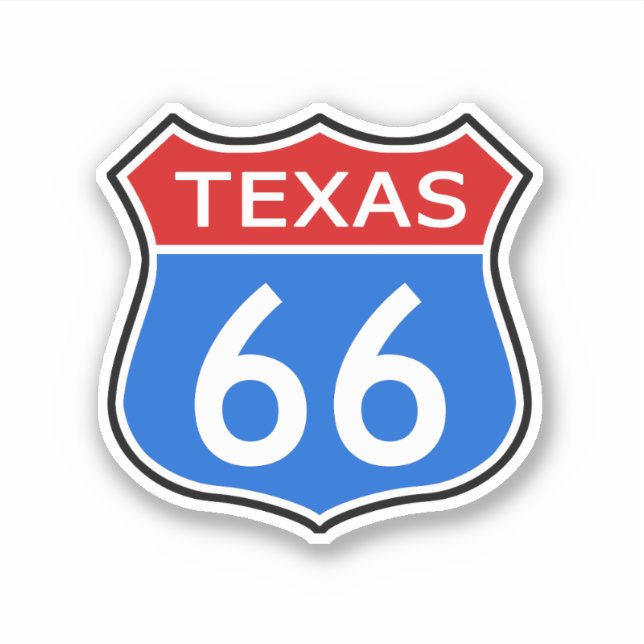State Route 66 Travel Texas Sticker (Front)