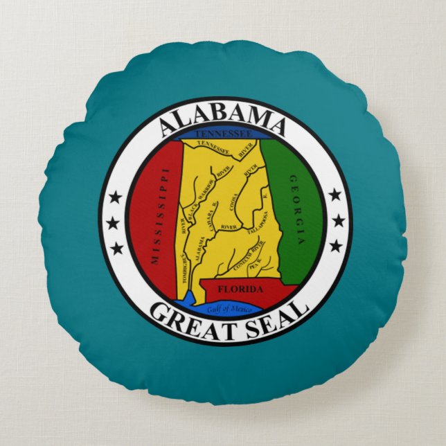 State seal of Alabama Round Pillow (Front)