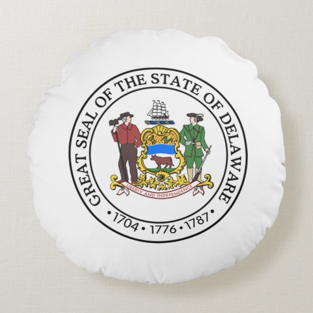 State seal of Delaware Round Pillow (Front)