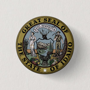 State Seal of Idaho 1 Inch Round Button
