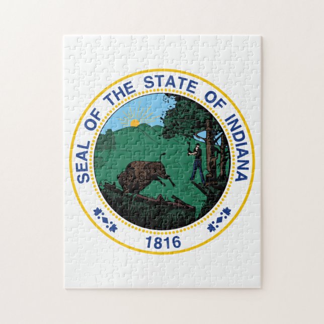 State Seal of Indiana. Jigsaw Puzzle (Vertical)