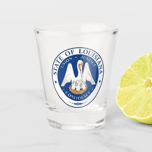State Seal of Louisiana Shot Glass (Front)