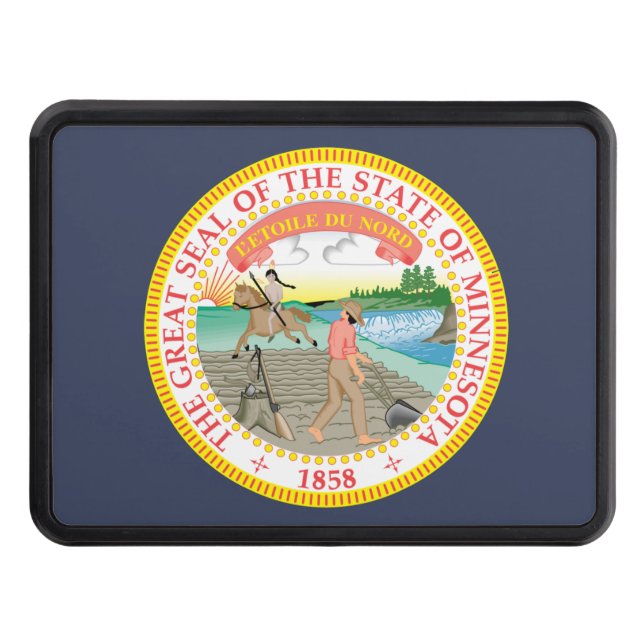State Seal of Minnesota Trailer Hitch Cover (Front)