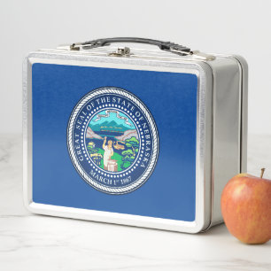 State Seal of Nebraska Golf Head Cover Metal Lunch Box