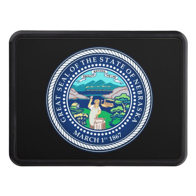 State Seal of Nebraska Trailer Hitch Cover (Front)